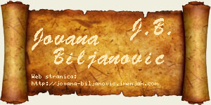 Jovana Biljanović vizit kartica